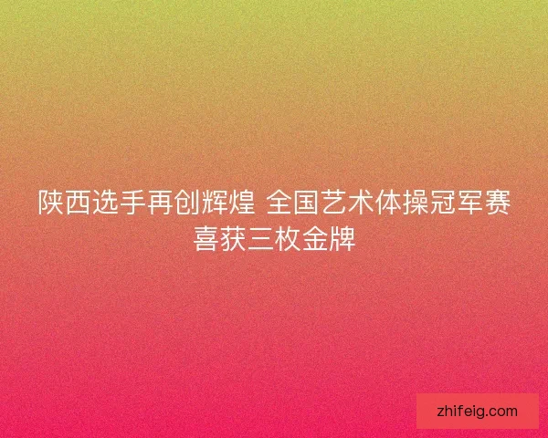 陕西选手再创辉煌 全国艺术体操冠军赛喜获三枚金牌