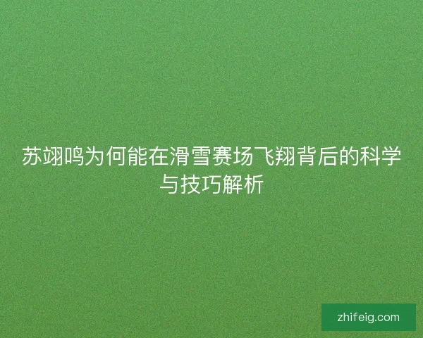 苏翊鸣为何能在滑雪赛场飞翔背后的科学与技巧解析 苏翊鸣为何能在滑雪赛场飞翔背后的科学与技巧解析