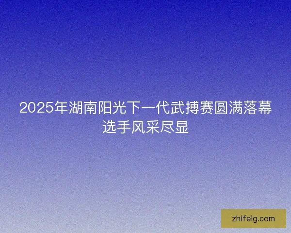 2025年湖南阳光下一代武搏赛圆满落幕选手风采尽显